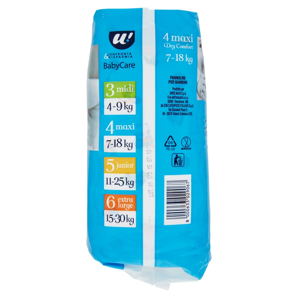 18 PANNOLINI BABY CARE MAXI DRY COMFORT 7-18 KG U! Confronta & Risparmia
